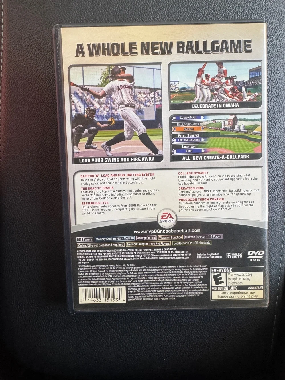 PlayStation 2 video game 'MVP 06 NCAA Baseball' by EA Sports